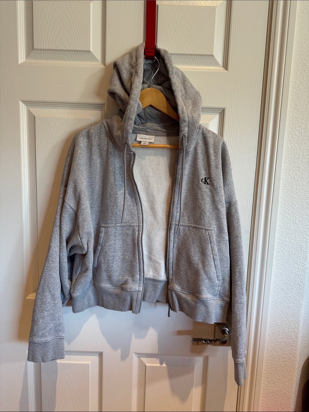 Calvin Klein Light Gray Hooded Zip Jacket